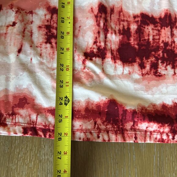 Bobbie Brooks Women’s Small Boho Tie Dye Shirt Bell Sleeve Faux Suede Tie Red - Picture 8 of 13